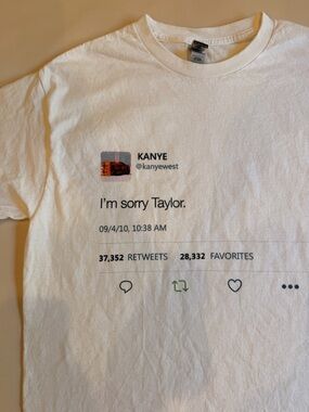Kanye West “I’m Sorry Taylor” Tweet T-Shirt White Size M